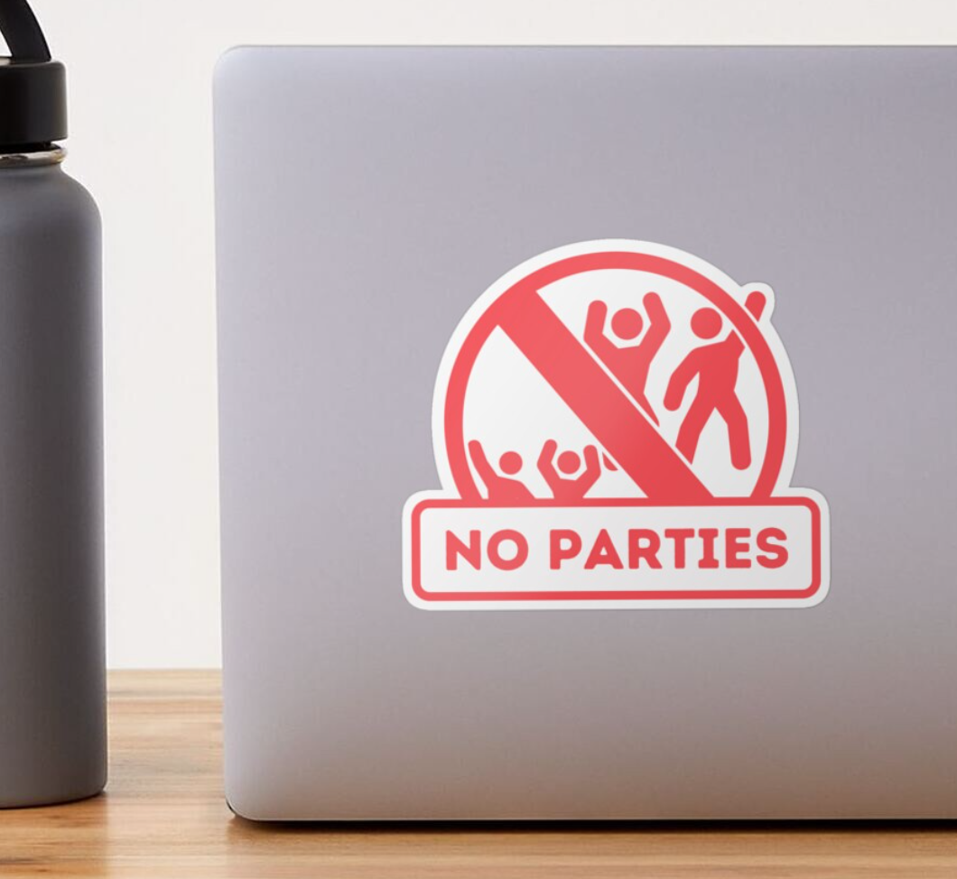 no parties sign