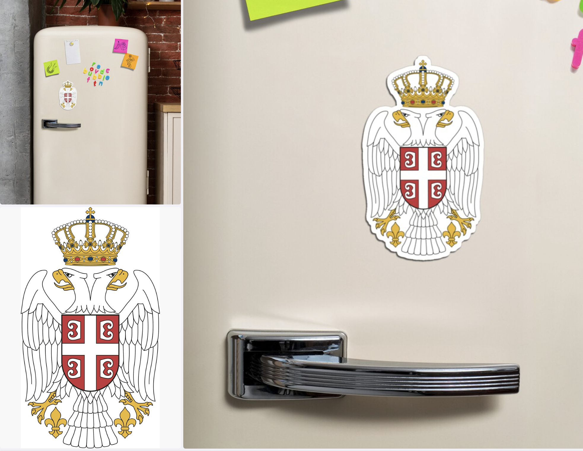 serbian eagle fridge magnet