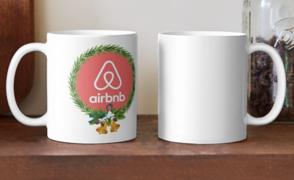 airbnb Christmas mug