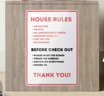 20+ Airbnb Signs for Guests (Stickers, Posters & Cards)