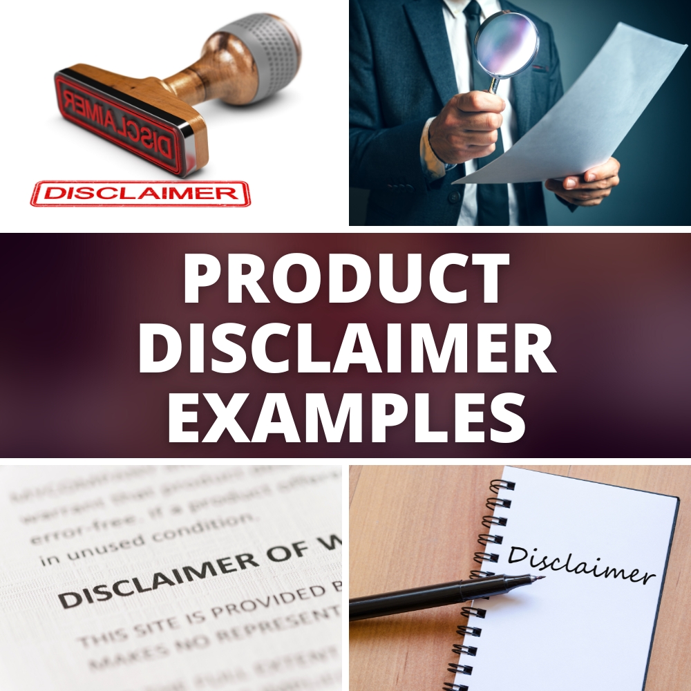 Product disclaimer examples